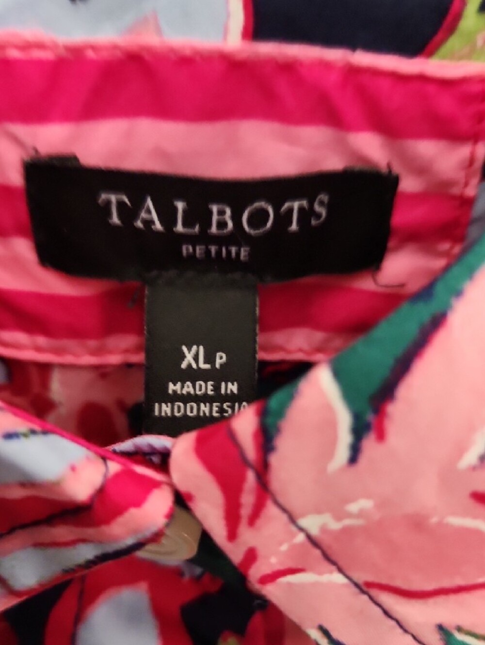 Talbots Multicolor Floral Button Down in Navy and Pink - Picture 2 of 6